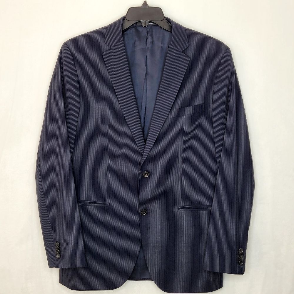 Hugo Boss Super 120 Pinstripe Two Button Virgin Wool Blazer Size 40R